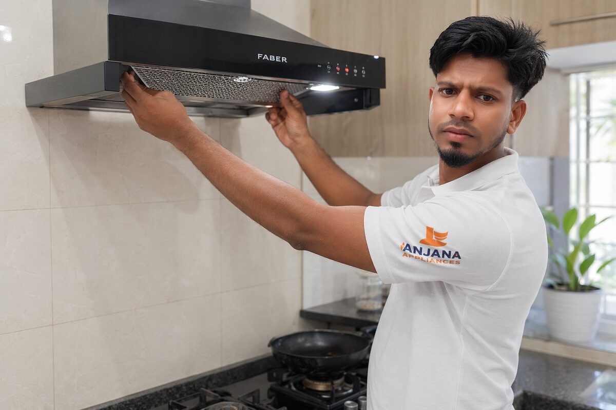 Deep cleaning a kitchen chimney in Kolkata